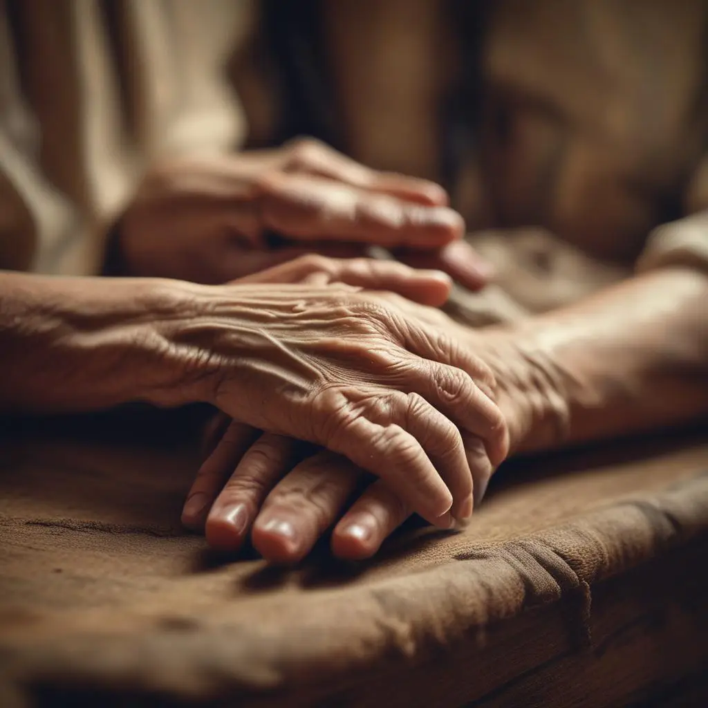 Una anciana y su nieta miran el pasado