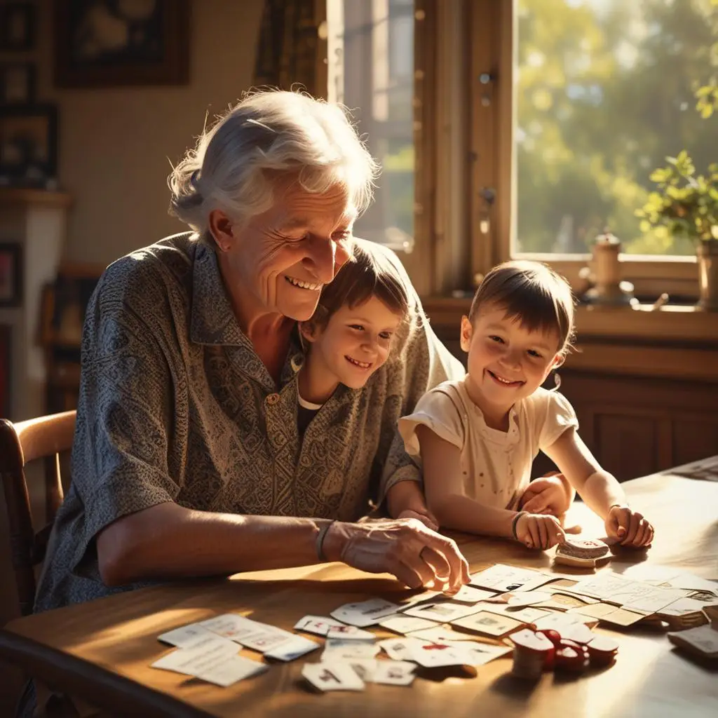 Un abuelo enseña a su nieto Nasos