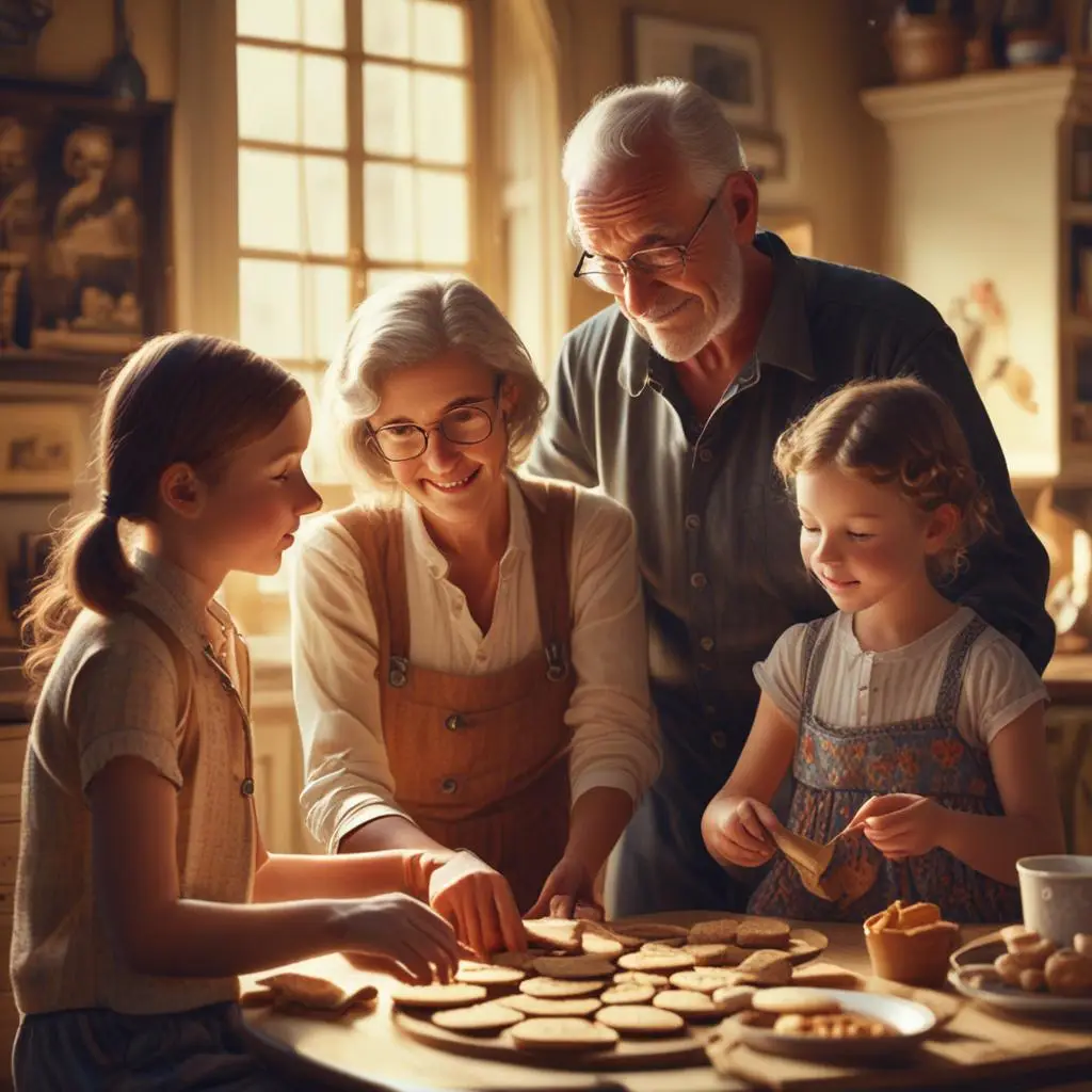 Familia reunida, recuerdos cálidos y alegría